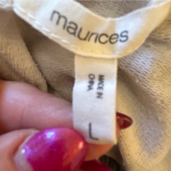 Maurices gray hoodie side zips checked hood lining Size L - Picture 2 of 8